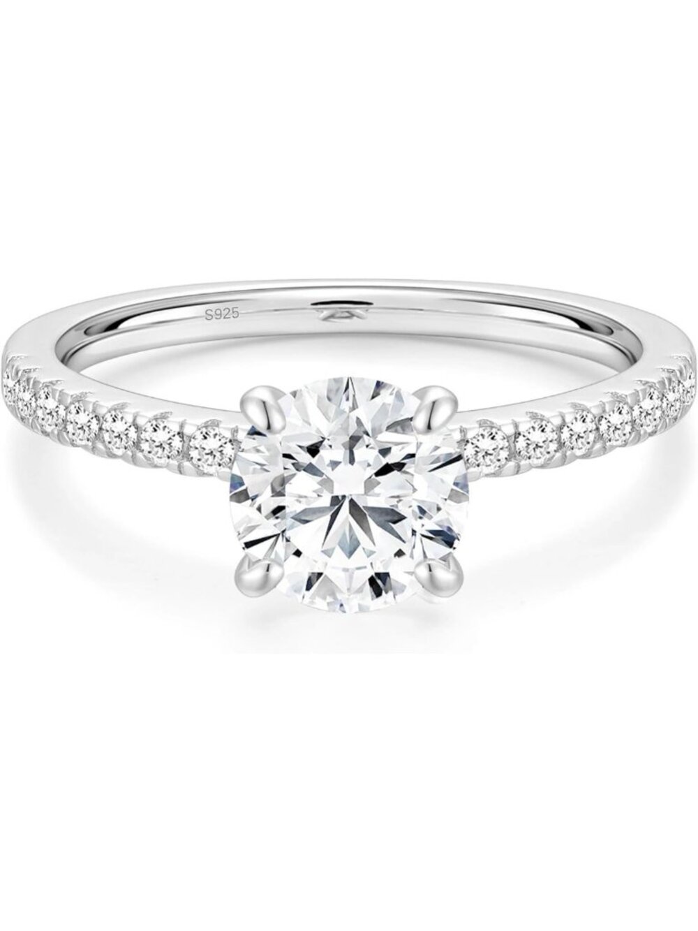 Stunning Moissanite Engagement Ring, 1.2/1.5CT, D Color VVS1, Sterling Silver